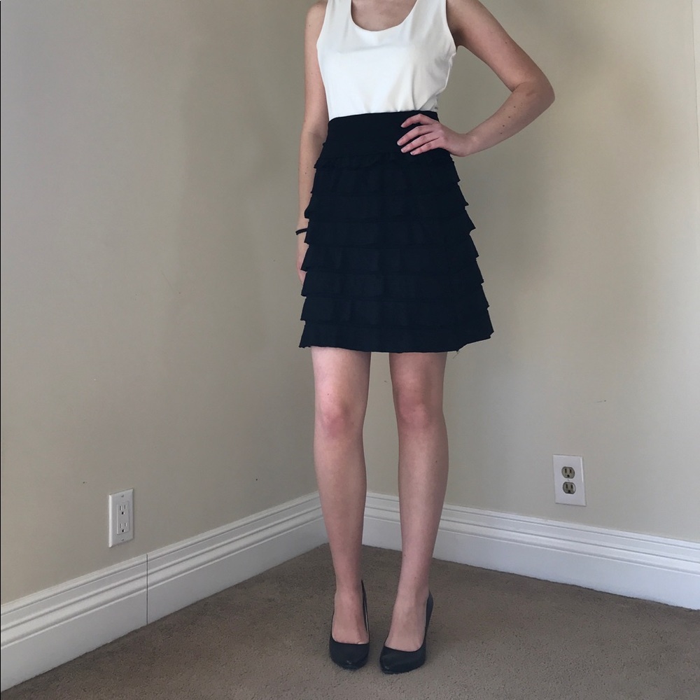 Black Tiered Ruffle Skirt